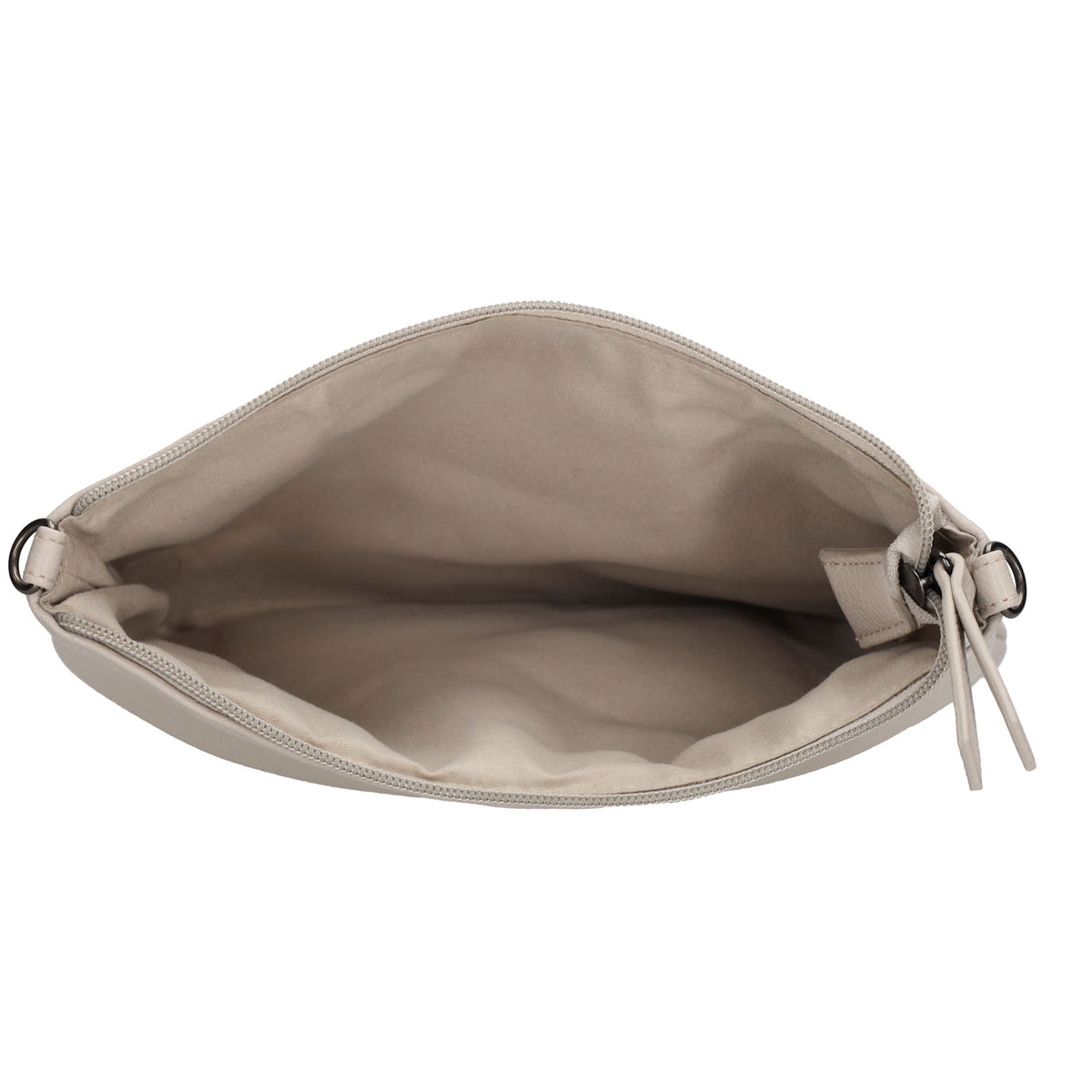 Clutch|Umhängetasche 25x17cm in Helltaupe aus Kunstleder - leder-accessoires.com