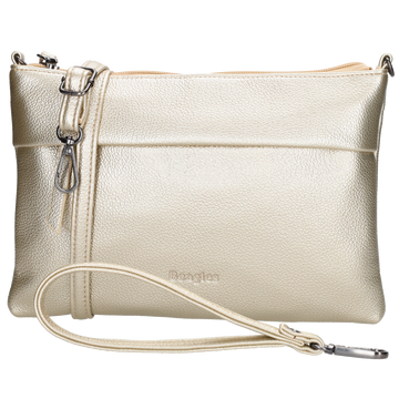 Clutch|Umhängetasche 25x17cm in Gold aus Kunstleder - leder-accessoires.com
