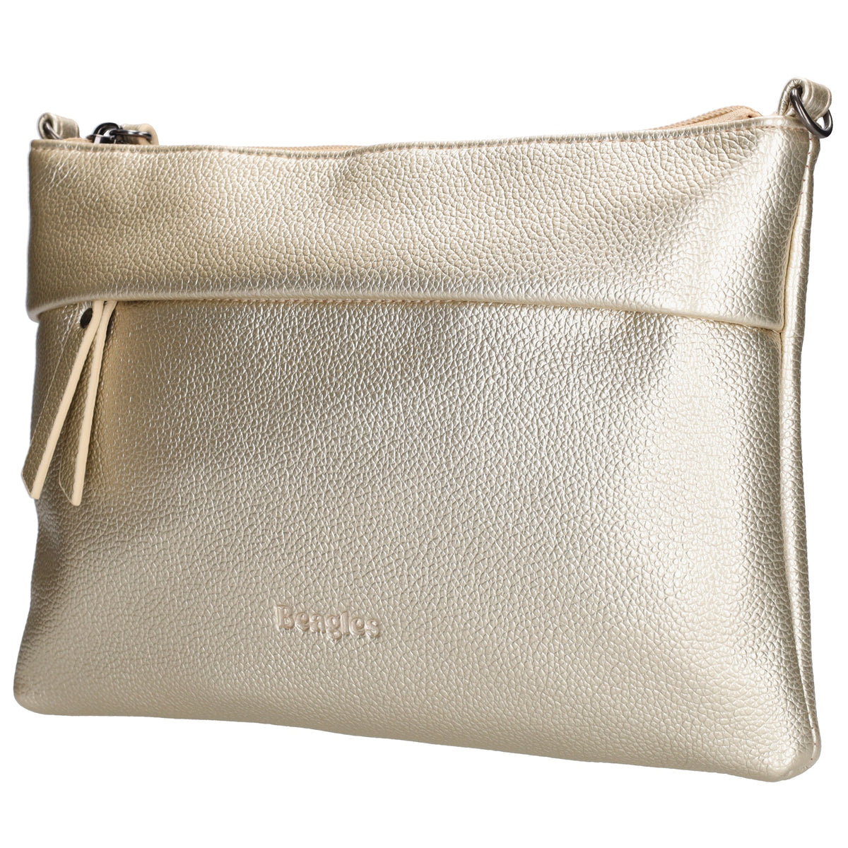 Clutch|Umhängetasche 25x17cm in Gold aus Kunstleder - leder-accessoires.com