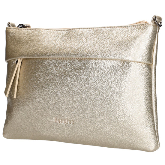 Clutch|Umhängetasche 25x17cm in Gold aus Kunstleder - leder-accessoires.com
