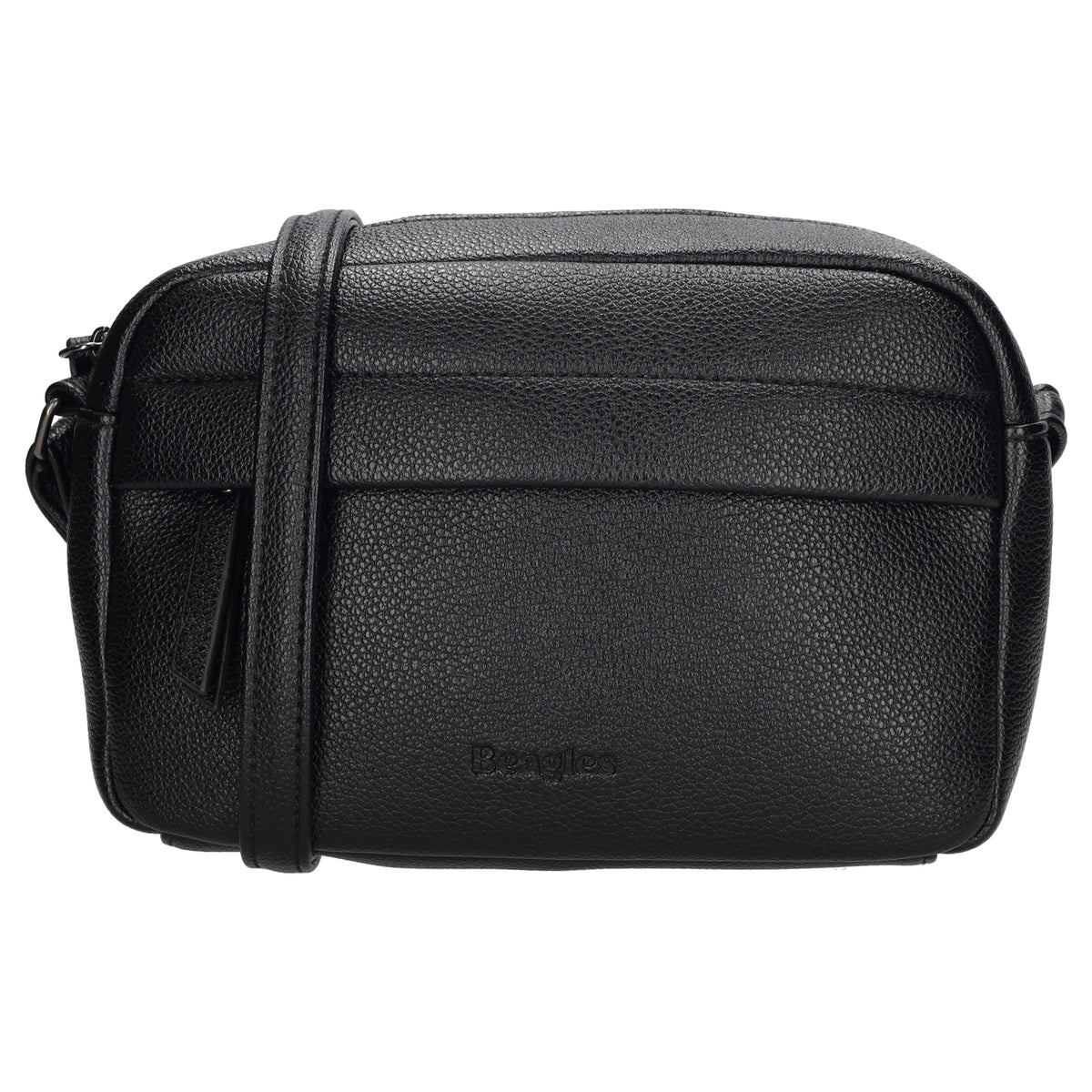 Schwarze Umhängetasche 21x13,5cm Lederoptik – Damen Fashion Accessoires - leder-accessoires.com