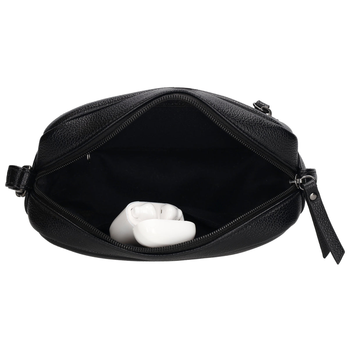 Schwarze Umhängetasche 21x13,5cm Lederoptik – Damen Fashion Accessoires - leder-accessoires.com