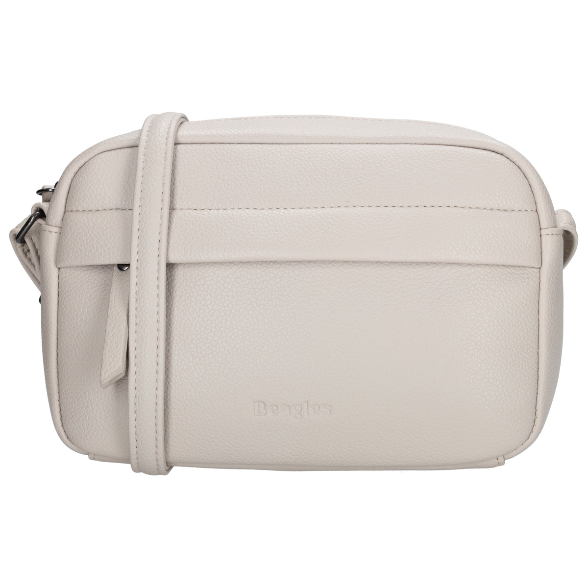 Taupe Umhängetasche 21x13,5cm im minimalistischen Design - leder-accessoires.com