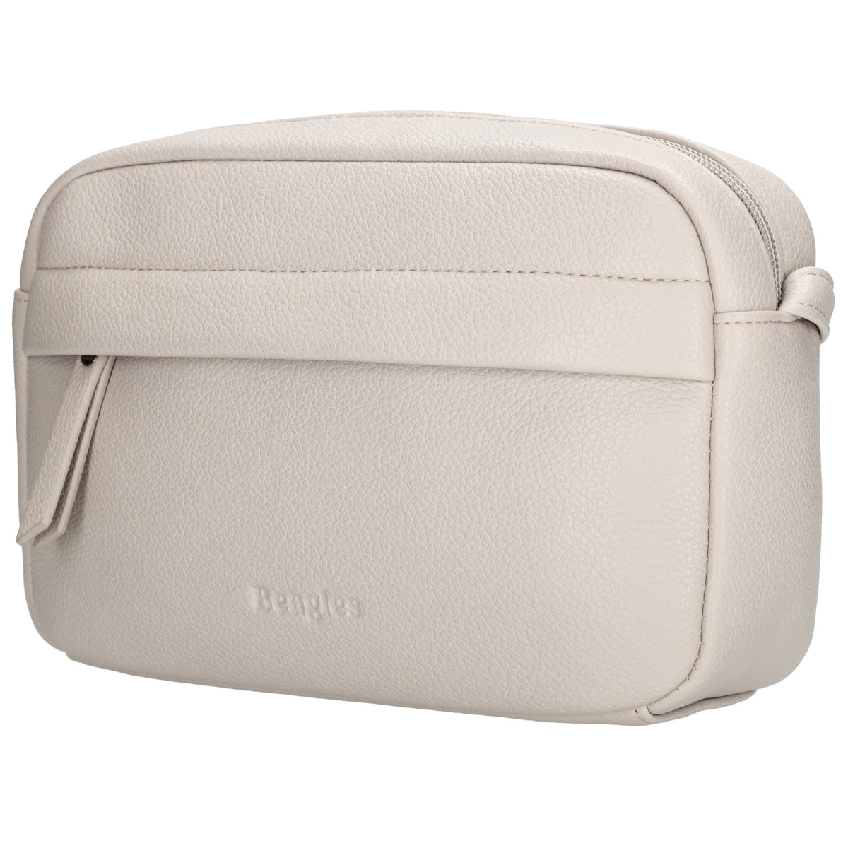 Taupe Umhängetasche 21x13,5cm im minimalistischen Design - leder-accessoires.com