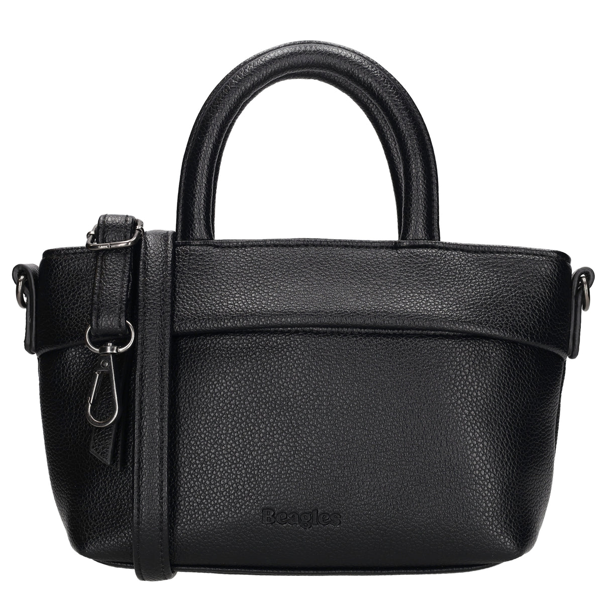Handtasche 18x13cm in Schwarz aus Kunstleder - leder-accessoires.com