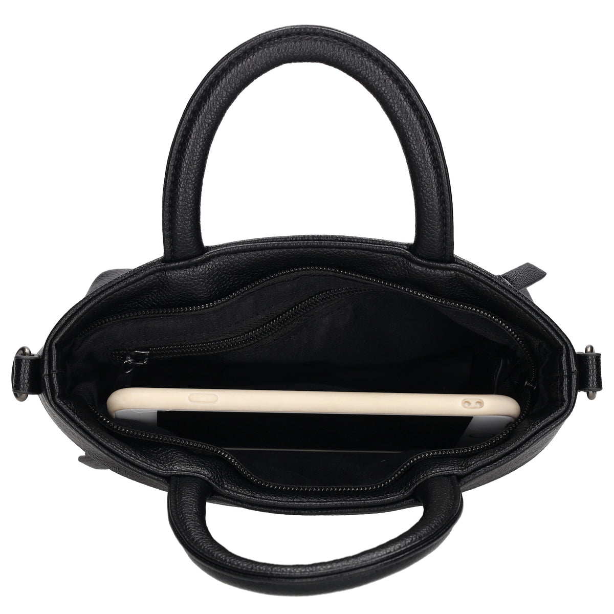 Handtasche 18x13cm in Schwarz aus Kunstleder - leder-accessoires.com