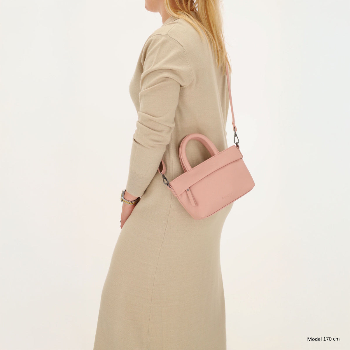 Handtasche 18x13cm in Altrosa aus Kunstleder - leder-accessoires.com