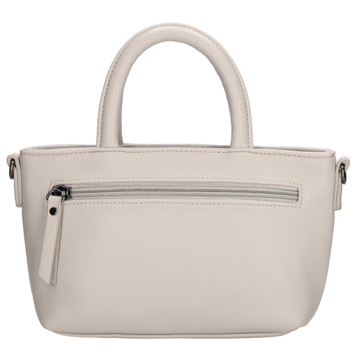 Handtasche 18x13cm in Hell Taupe aus Kunstleder - leder-accessoires.com