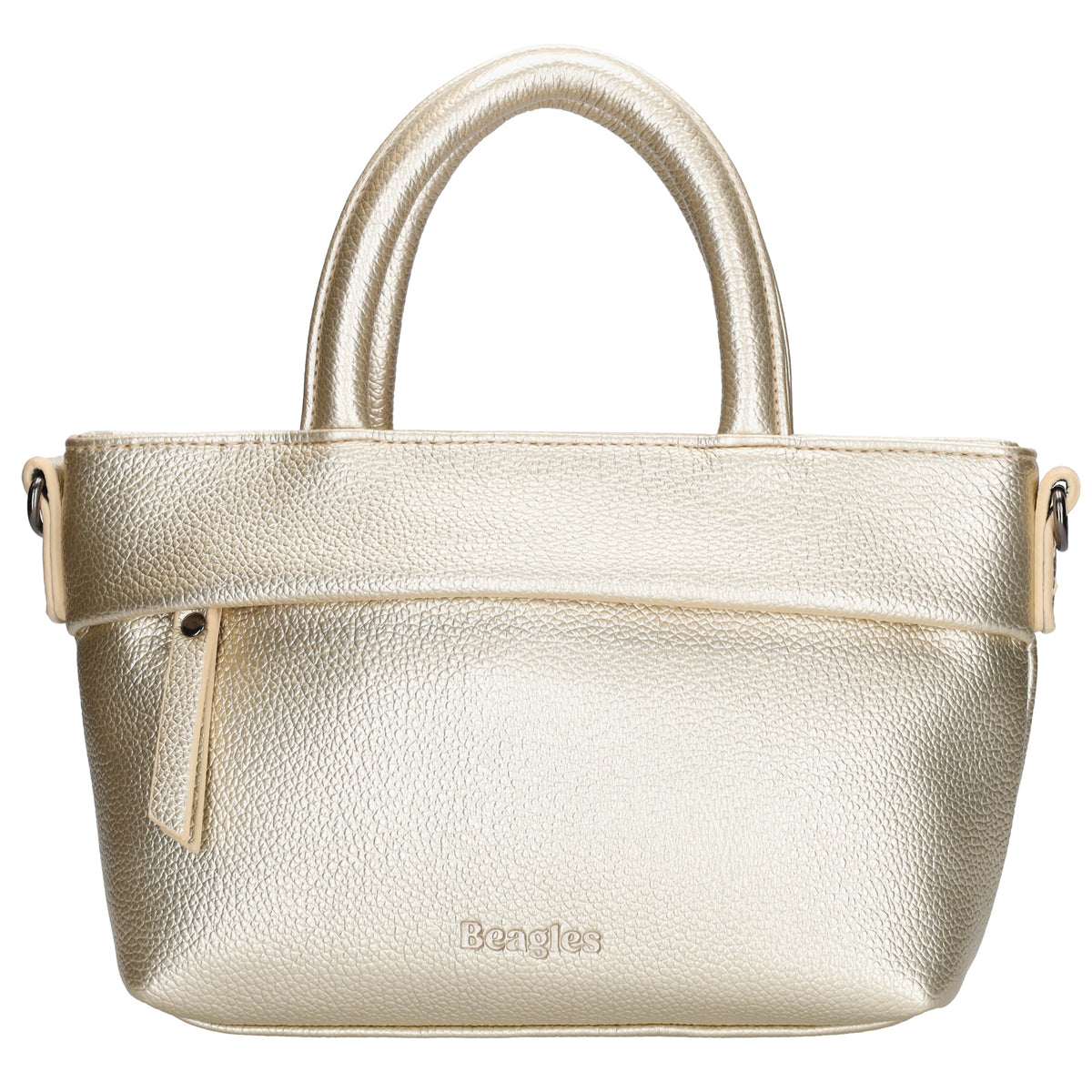Handtasche 18x13cm in Hellgold aus Kunstleder - leder-accessoires.com