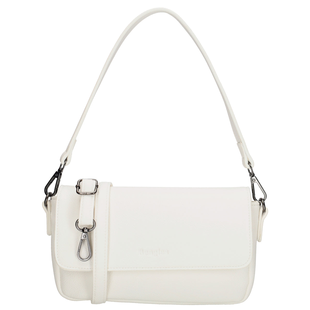 Schultertasche 25x12cm in Weiss aus Kunstleder - leder-accessoires.com