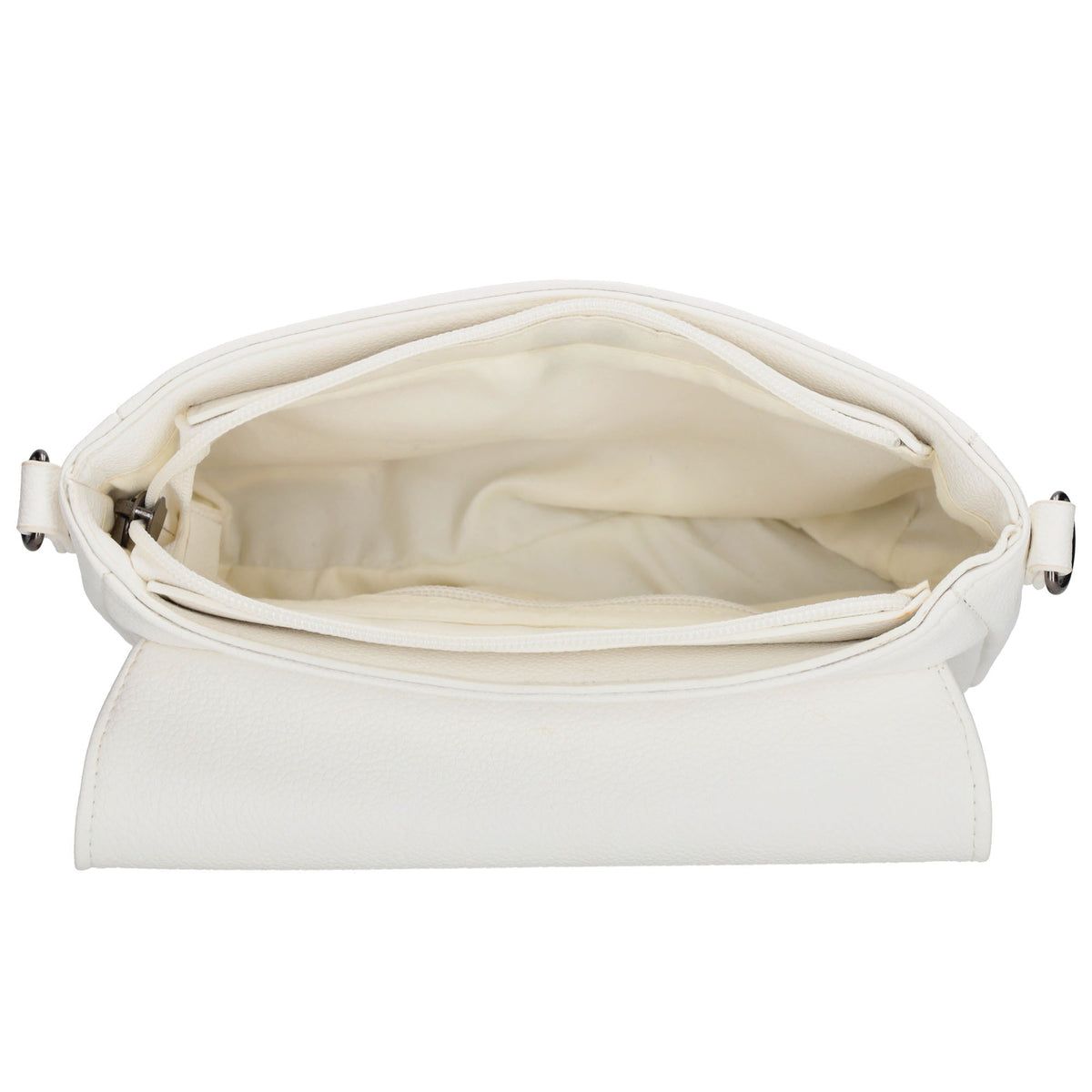 Schultertasche 25x12cm in Weiss aus Kunstleder - leder-accessoires.com