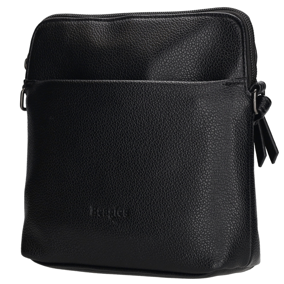 Umhängetasche 18x18cm in Schwarz aus Kunstleder - leder-accessoires.com
