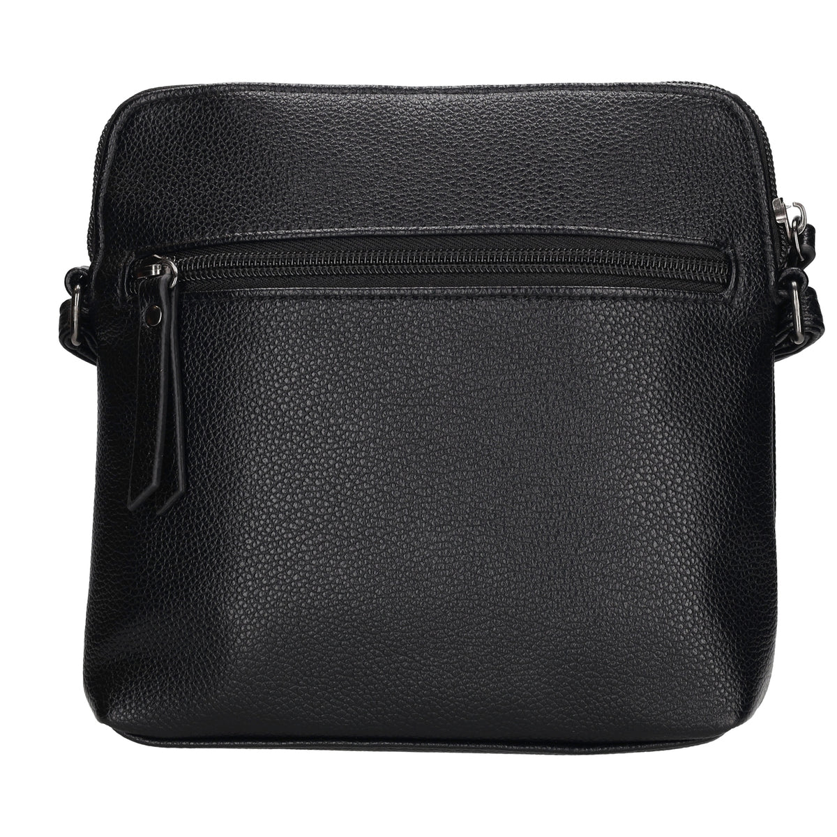 Umhängetasche 18x18cm in Schwarz aus Kunstleder - leder-accessoires.com