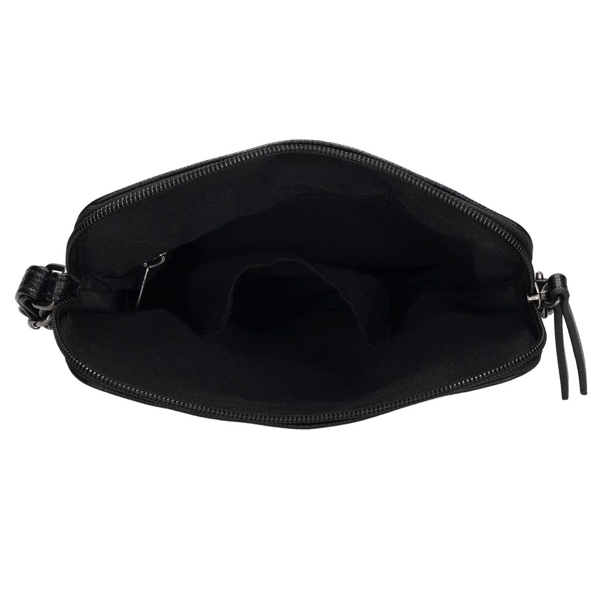 Umhängetasche 18x18cm in Schwarz aus Kunstleder - leder-accessoires.com