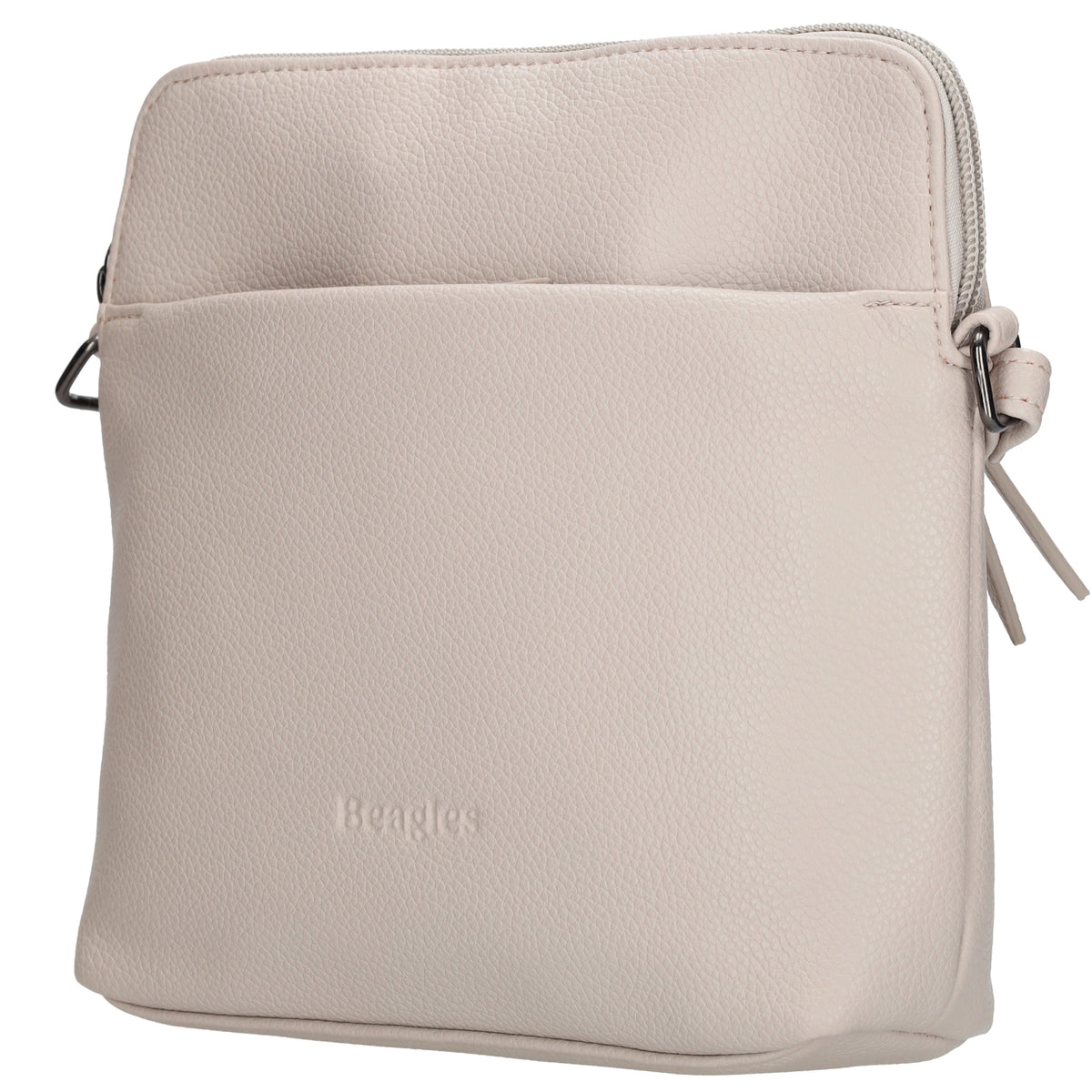 Umhängetasche 18x18cm in Hell Taupe aus Kunstleder - leder-accessoires.com