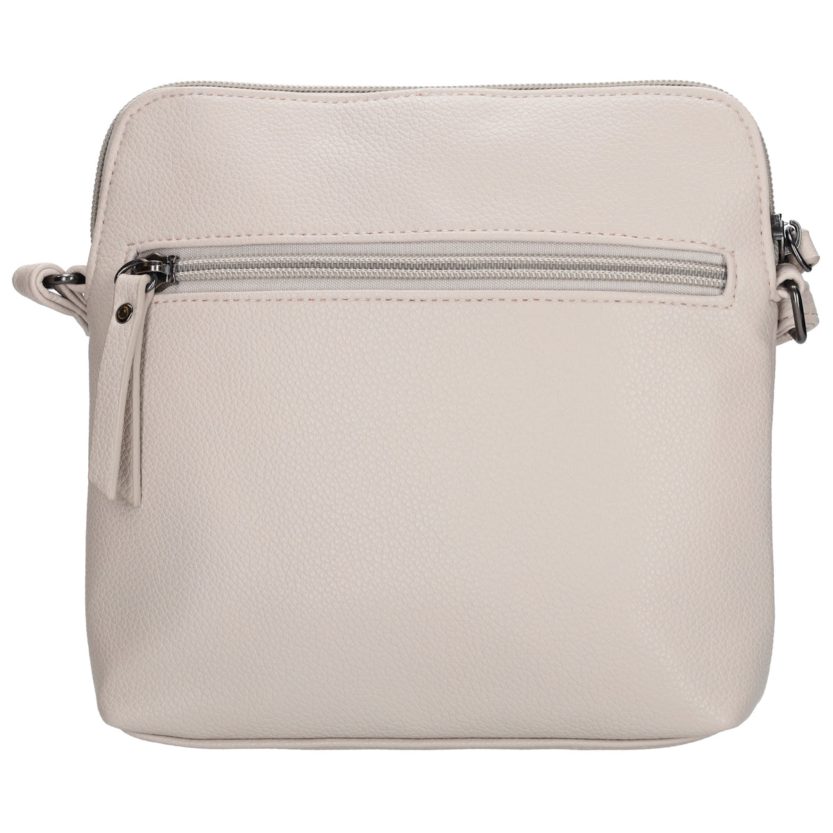 Umhängetasche 18x18cm in Hell Taupe aus Kunstleder - leder-accessoires.com