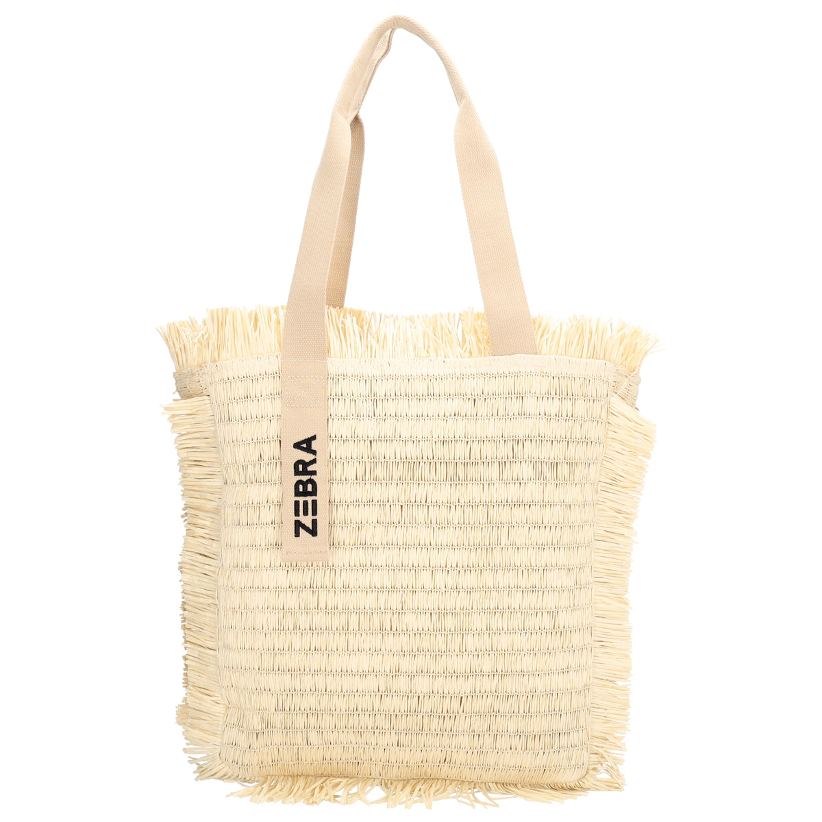 Fransen Shopper 35x36cm Creme – Aloha Basttasche Damen Sommer 2026 - leder-accessoires.com