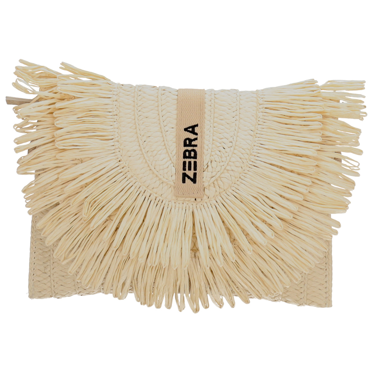 Aloha Umhängetasche 29x23 mit Fransen Creme – Basttasche Sommer 2026 - leder-accessoires.com