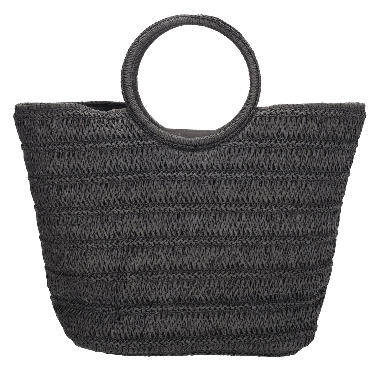 Shopper in Schwarz 31x49x18cm Stroh- Optik - leder-accessoires.com