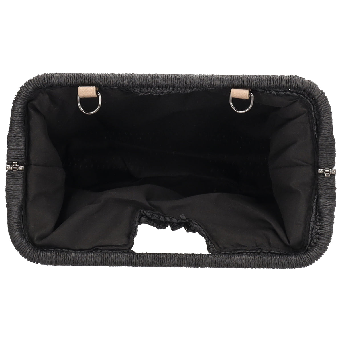 Umhängetasche in Schwarz 28x29cm Stroh- Optik - leder-accessoires.com