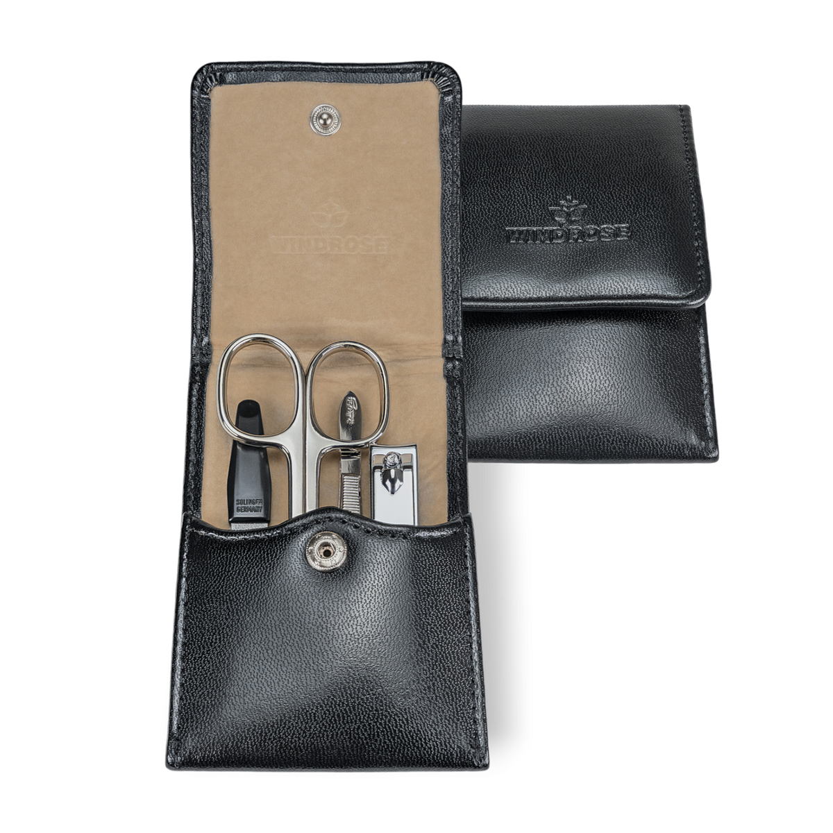Manikür-Set 4-teilig in Schwarz - leder-accessoires.com