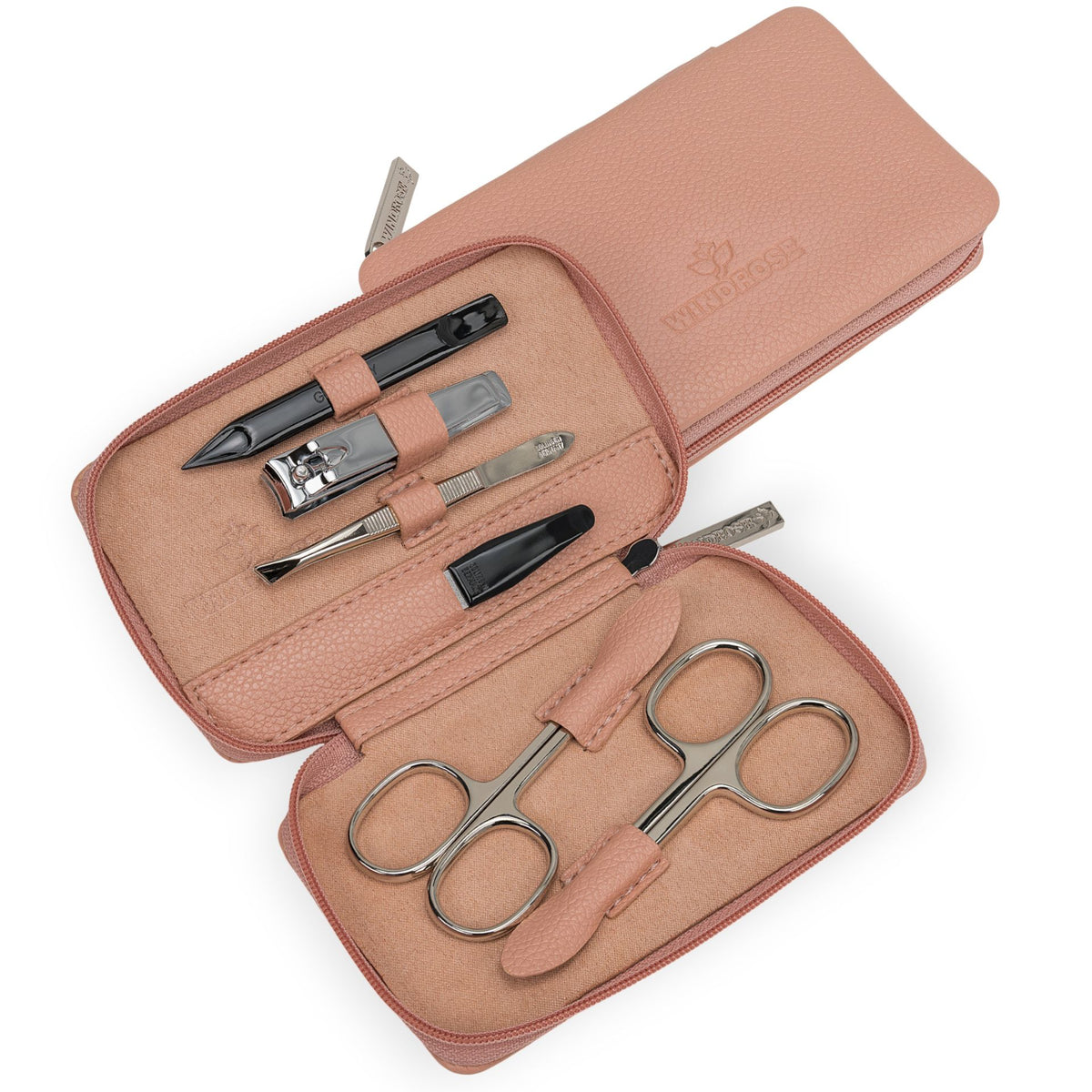 Manikür Etui 6-teilig in Rose - leder-accessoires.com