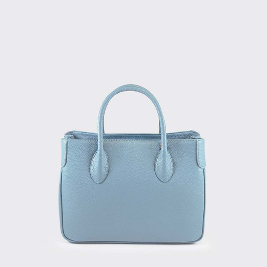 Kurzgrifftasche 30x22x13cm in Hellblau aus Leder - leder-accessoires.com