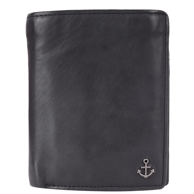 Lederbörse Hochformat 10x13xcm in Schwarz - leder-accessoires.com