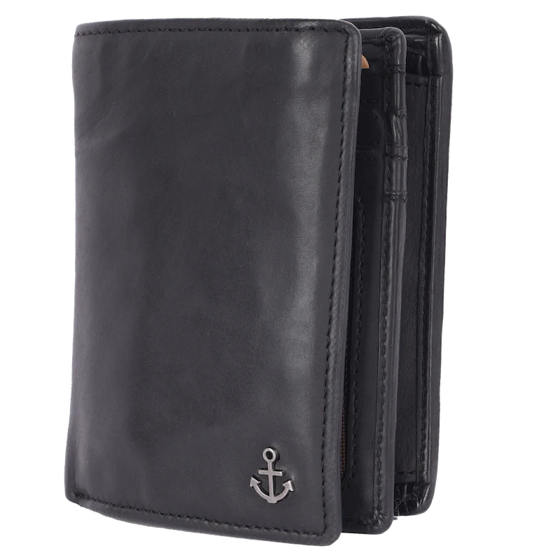 Lederbörse Hochformat 10x13xcm in Schwarz - leder-accessoires.com