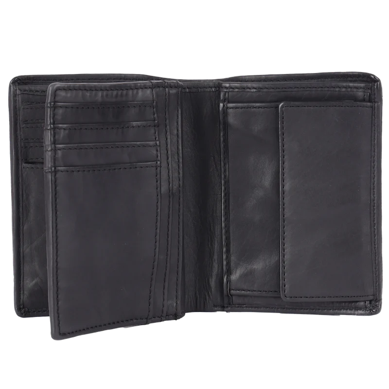 Lederbörse Hochformat 10x13xcm in Schwarz - leder-accessoires.com