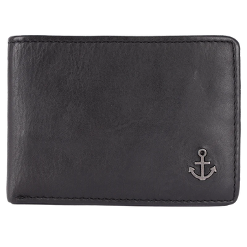 Lederbörse Querformat 10x7,5cm in Schwarz - leder-accessoires.com