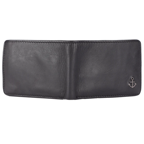 Lederbörse Querformat 10x7,5cm in Schwarz - leder-accessoires.com