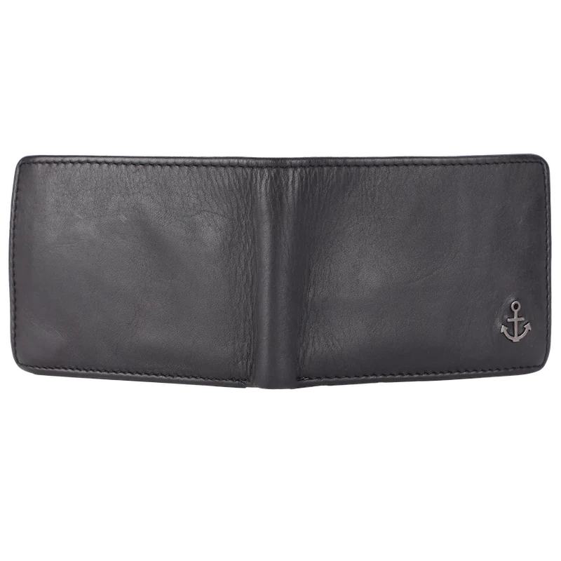 Lederbörse Querformat 10x7,5cm in Schwarz - leder-accessoires.com