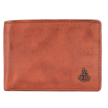 Lederbörse Querformat 10x7,5cm in Cognac - leder-accessoires.com