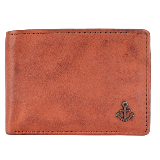 Lederbörse Querformat 10x7,5cm in Cognac - leder-accessoires.com