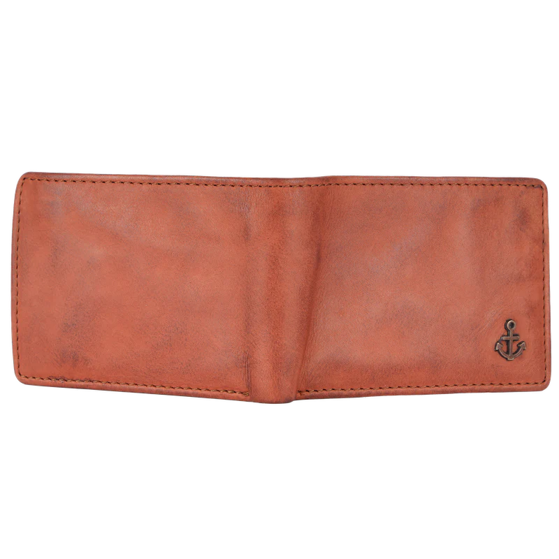 Lederbörse Querformat 10x7,5cm in Cognac - leder-accessoires.com