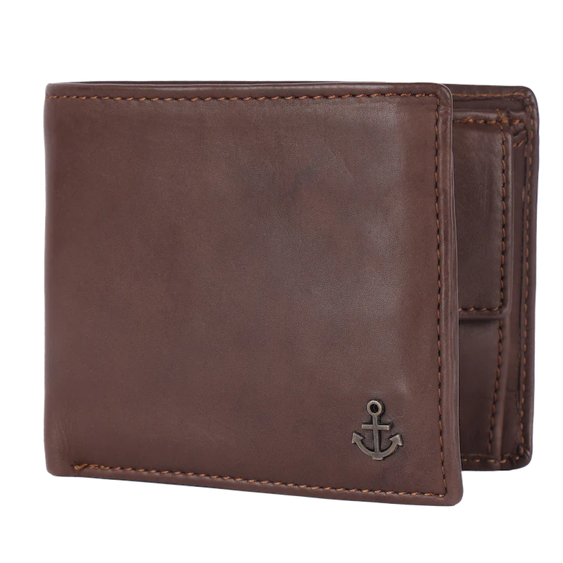 Lederbörse Querformat 11x9,5cm in Braun - leder-accessoires.com