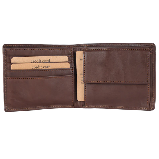 Lederbörse Querformat 11x9,5cm in Braun - leder-accessoires.com