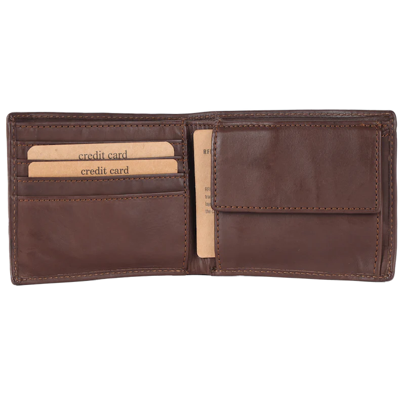 Lederbörse Querformat 11x9,5cm in Braun - leder-accessoires.com