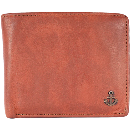 Lederbörse Querformat 11x9,5cm in Cognac - leder-accessoires.com