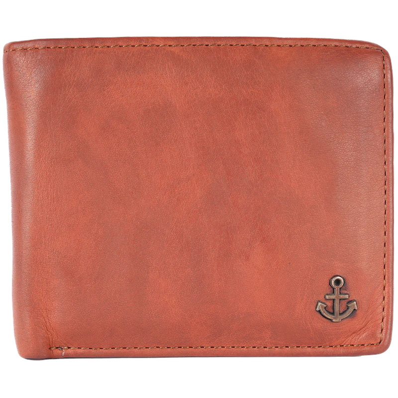 Lederbörse Querformat 11x9,5cm in Cognac - leder-accessoires.com