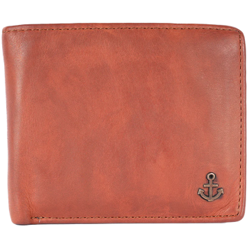 Lederbörse Querformat 11x9,5cm in Cognac - leder-accessoires.com