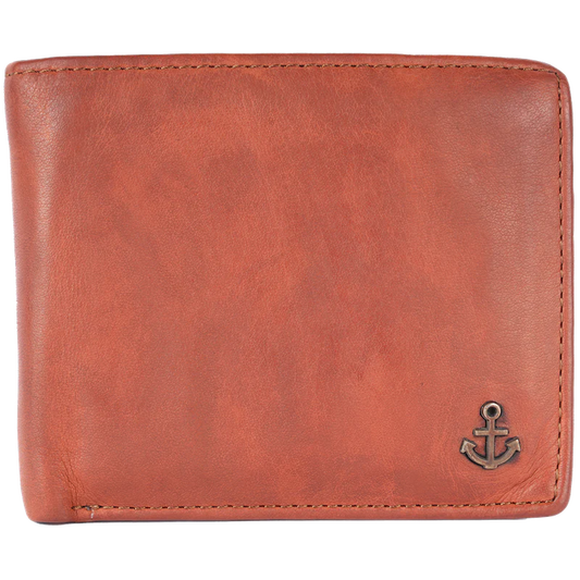 Lederbörse Querformat 11x9,5cm in Cognac - leder-accessoires.com