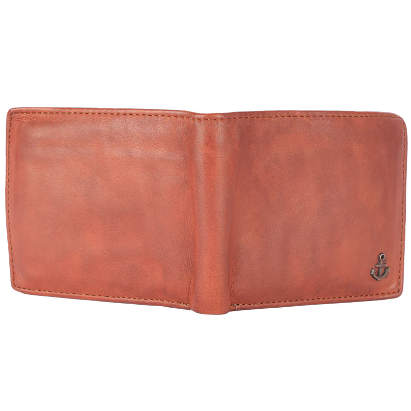 Lederbörse Querformat 11x9,5cm in Cognac - leder-accessoires.com