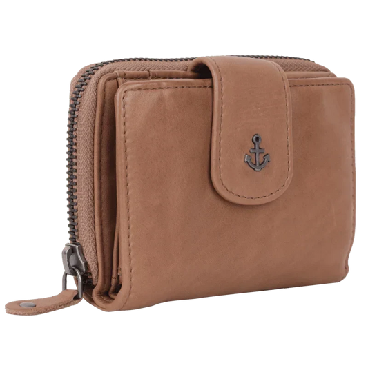 Geldbörse 11x9cm in Natur mit separatem Münzfach - leder-accessoires.com