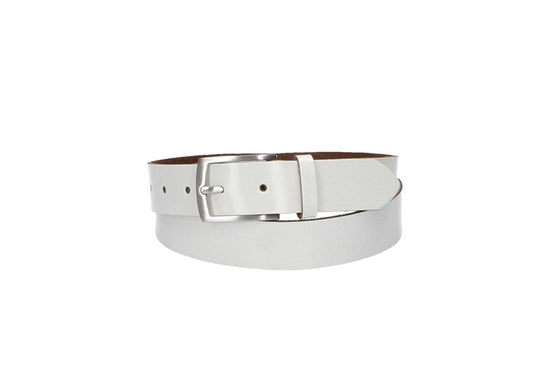 Ledergürtel Weiß 30mm mit Dornschließe in Silber - leder-accessoires.com