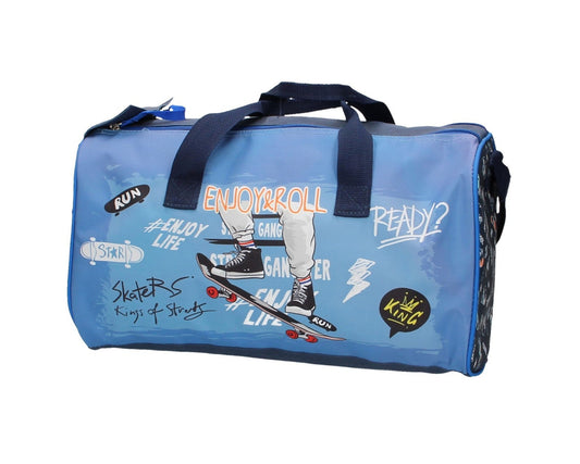 Kindersporttasche " Skater " in Blau - leder-accessoires.com