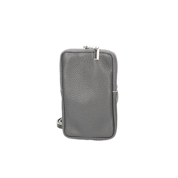 Handytasche 16x10cm in Dunkelgrau aus Leder - leder-accessoires.com