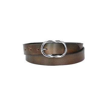 Ledergürtel 30mm in Grau mit Schmuckschließe - leder-accessoires.com
