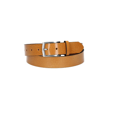 Ledergürtel Hellbraun 30mm mit Dornschließe in Silber - leder-accessoires.com